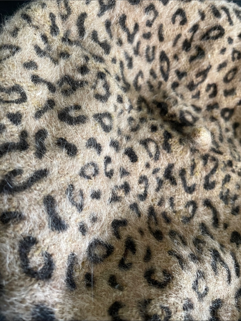 Leopard Print Fuzzy Beret - Women Accessories - Picture 2 of 4